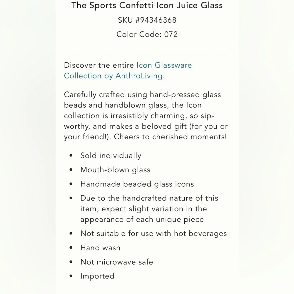 Yellow “confetti” football Patterned Glass. Handblown. Each one unique. - Picture 2 of 3